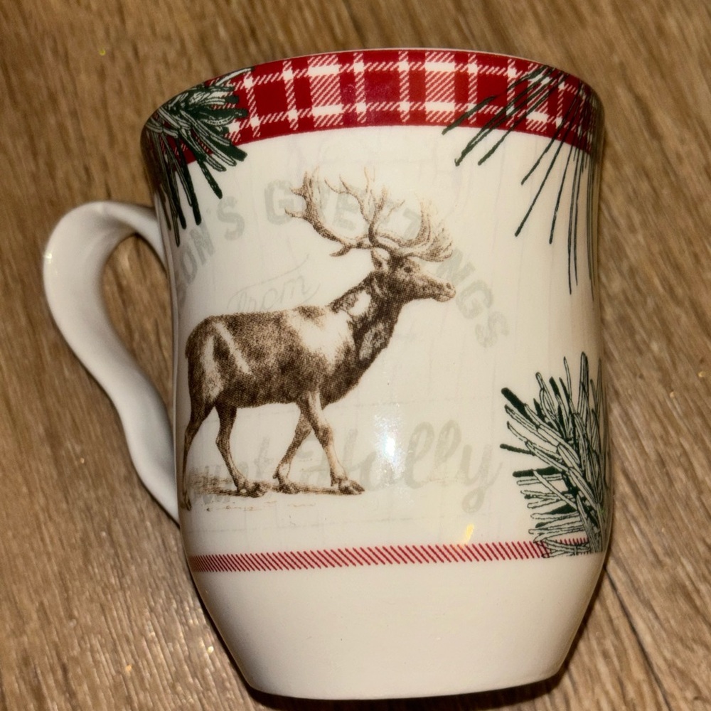 222 Fifth Red and Green Holiday Mug
